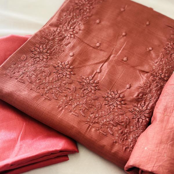 Unstitched churidar silk material