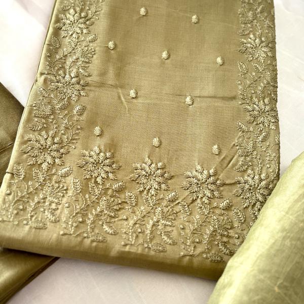 Unstitched churidar silk material