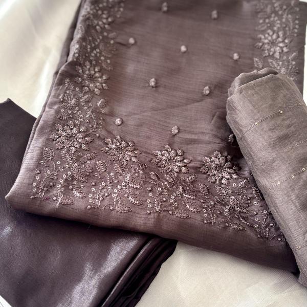 Unstitched churidar silk material
