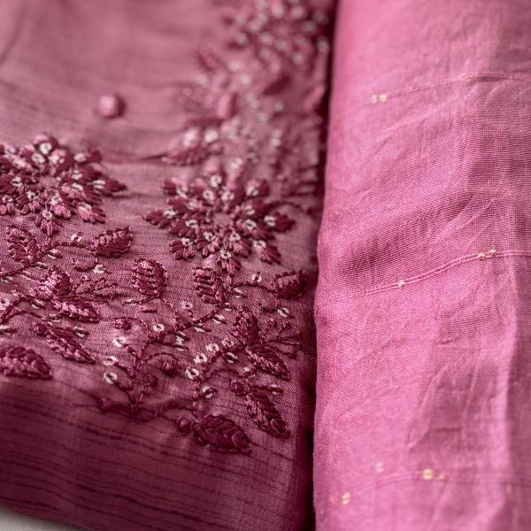 Unstitched churidar silk material
