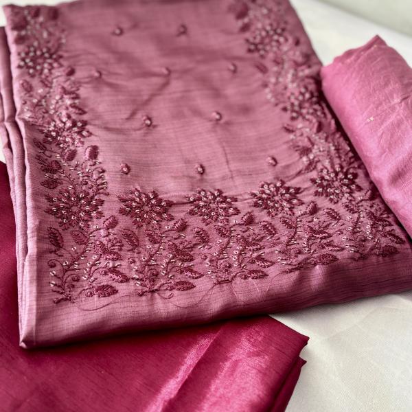 Unstitched churidar silk material