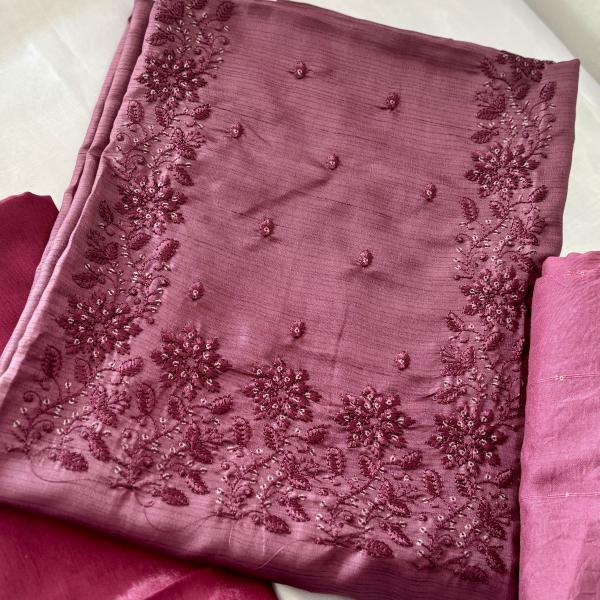 Unstitched churidar silk material