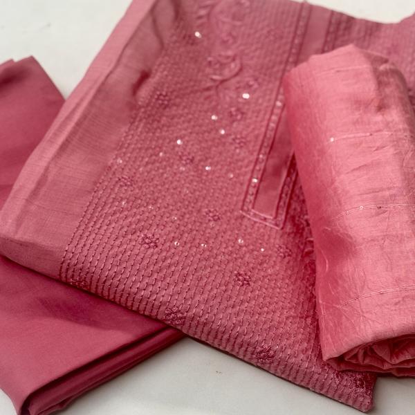 Unstitched churidar silk material