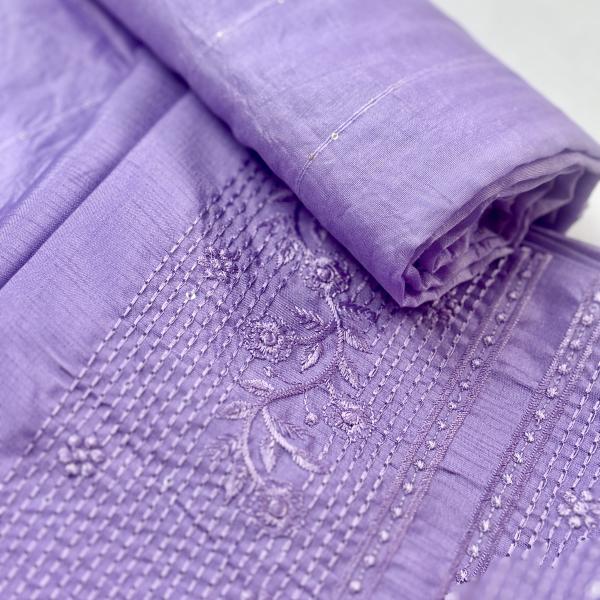 Unstitched churidar silk material