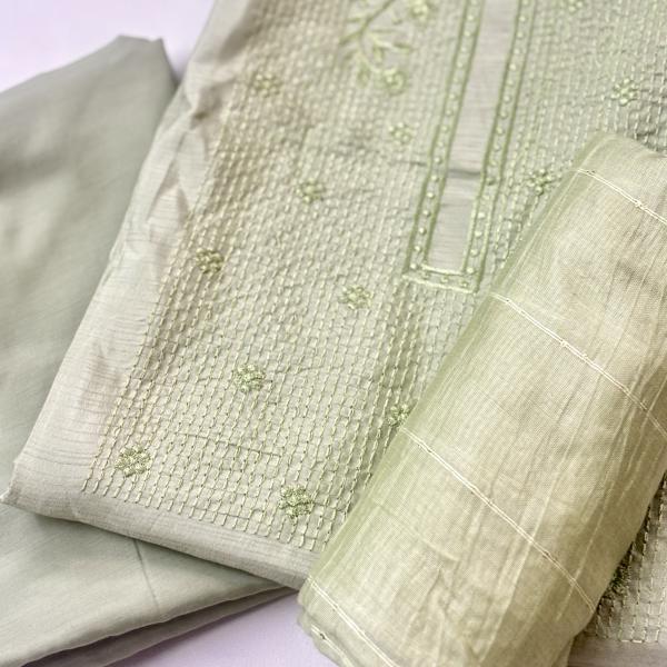 Unstitched churidar silk material