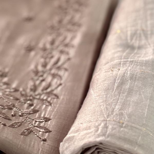 Unstitched churidar silk material