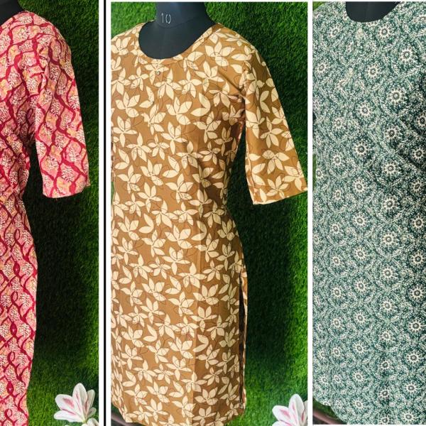 Pack of 3 Multi coloured Slitted Kurti Top for women