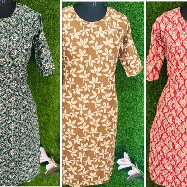 Pack of 3 Multi coloured Slitted Kurti Top for women