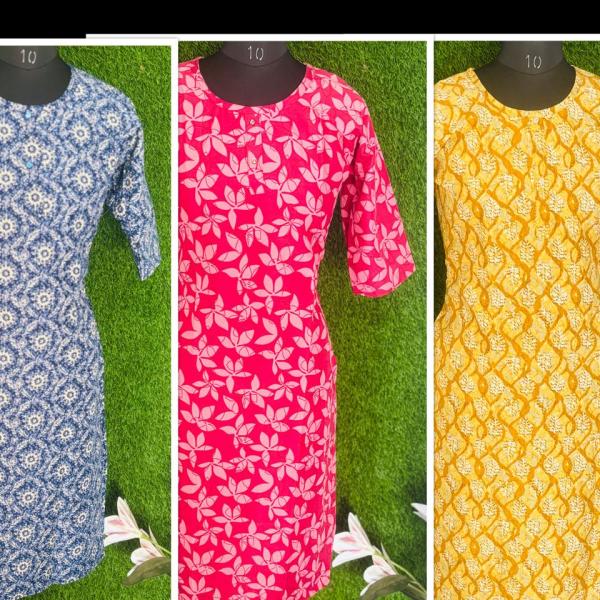 Pack of 3 Multi coloured Slitted Kurti Top for women
