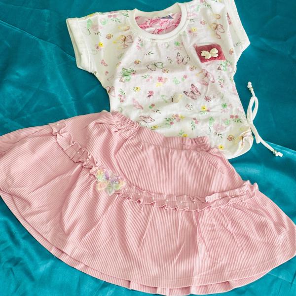 Kid's girls top with cotton blend Skirts.