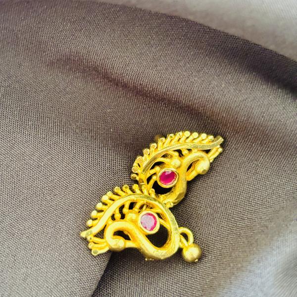 Peacock inspired gold plated ear studs for women