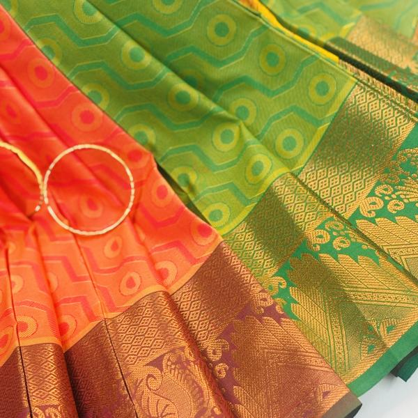 Pure Soft Silk saree with Rich borders and attached blouse piece